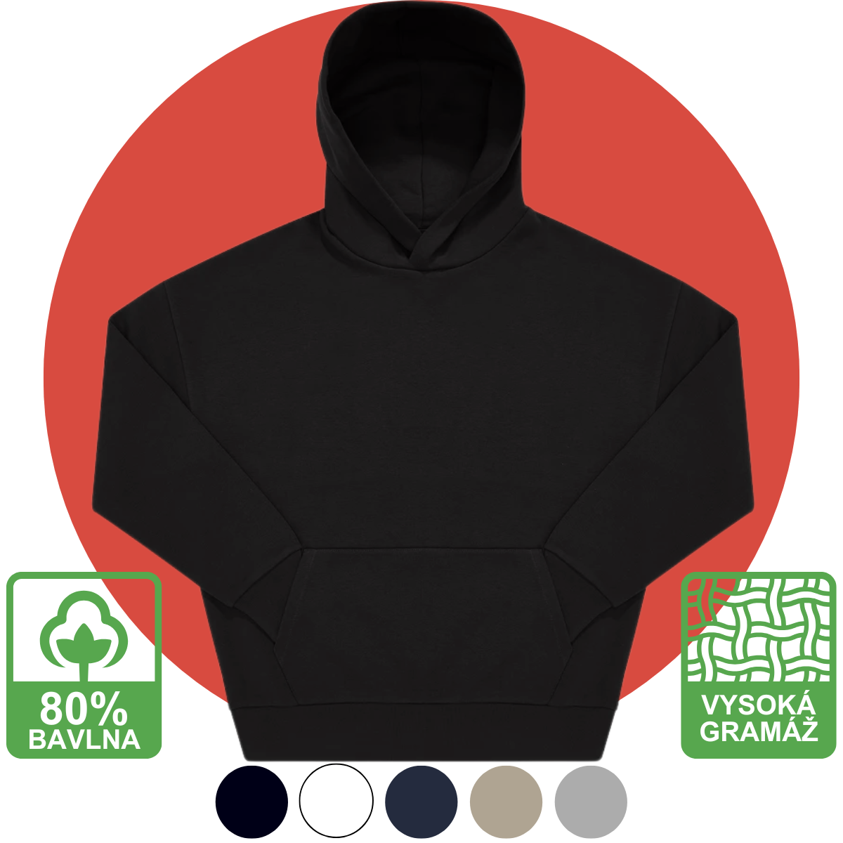 Mikina relaxed heavyweight